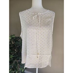 Harve Benard Top Sz XL White with Gold Dot